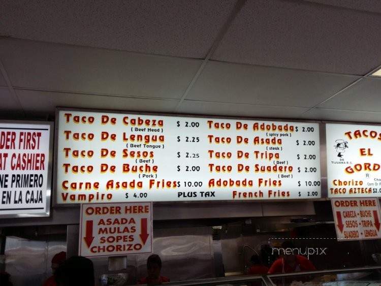 El Gordito - Las Vegas, NV menu_pic
