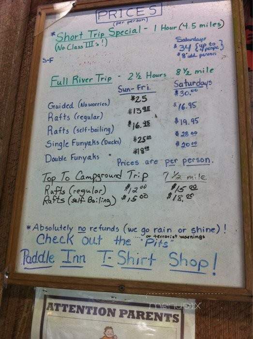 Pizza By the River - Bryson City, NC menu_pic