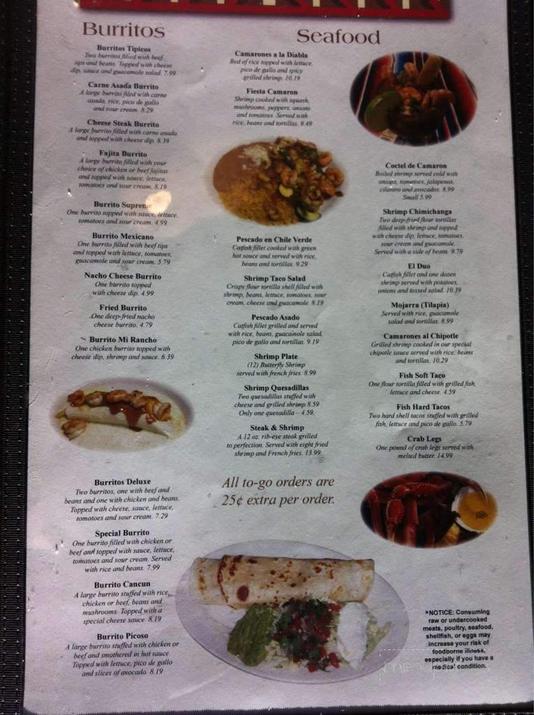 Mi Rancho - Augusta, GA menu_pic