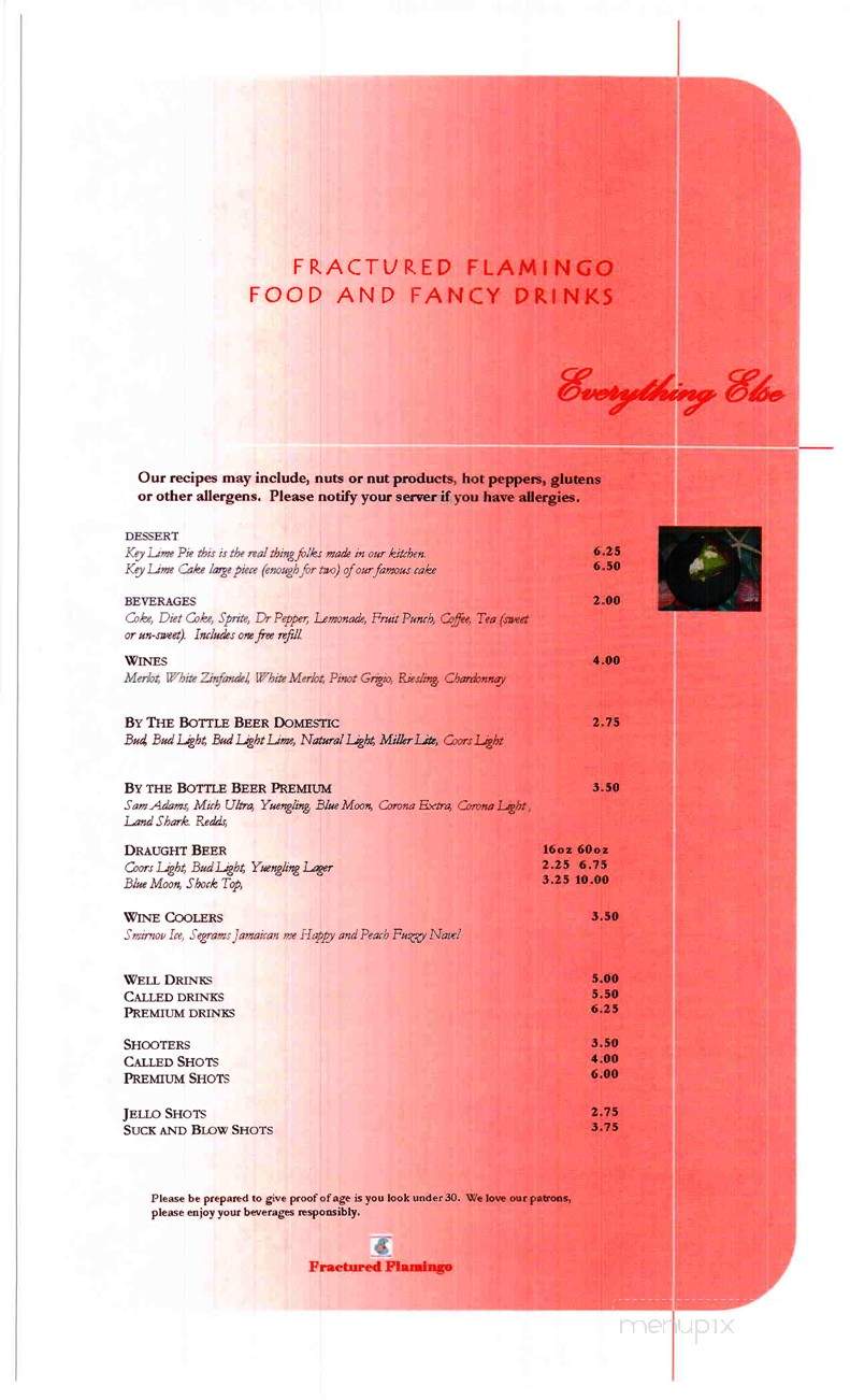 The Fractured Flamingo - Lanett, AL menu_pic