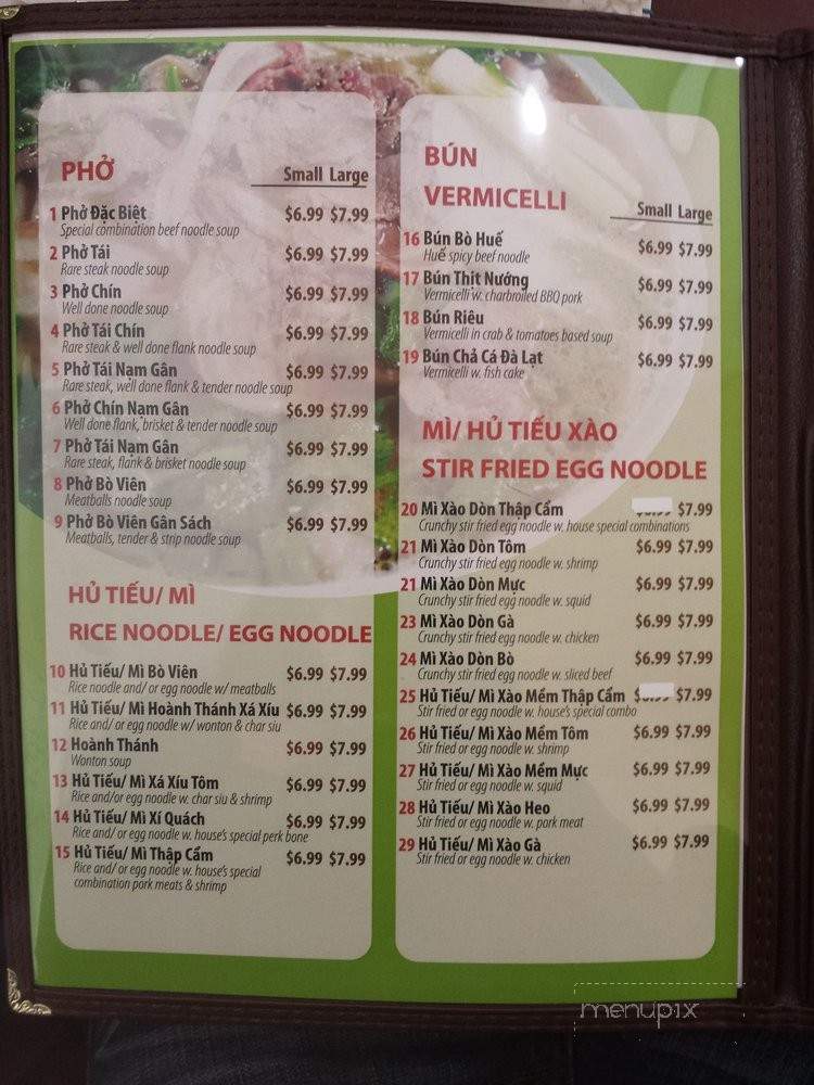 Bien Hoa Fast Food - Westminster, CA menu_pic