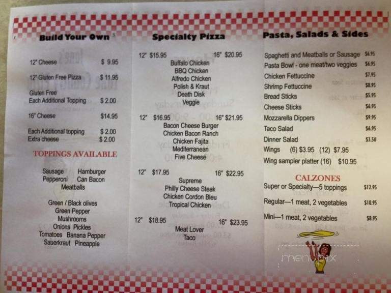 Lake Country Pizza - Turtle Lake, WI menu_pic