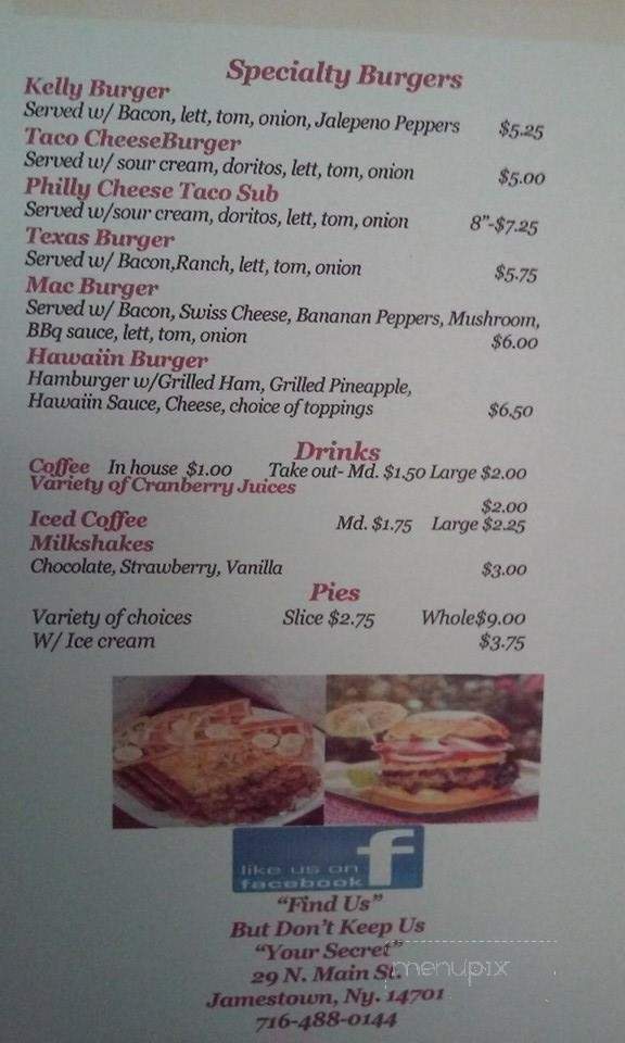Hidden Exclusive Grill - Jamestown, NY menu_pic