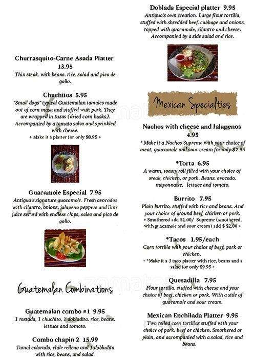 Antigua Mayan Grill - Watkins, CO menu_pic