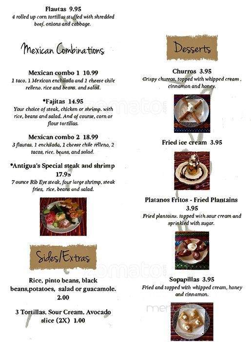 Antigua Mayan Grill - Watkins, CO menu_pic