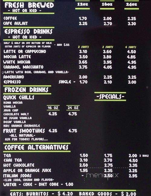 Xpresso - Denver, CO menu_pic