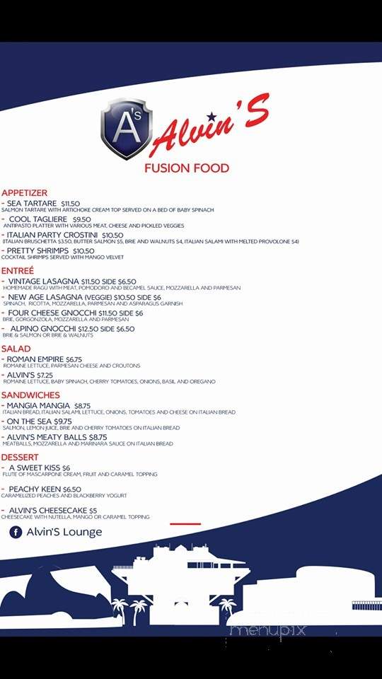 Alvin's Lounge - Saint Petersburg, FL menu_pic