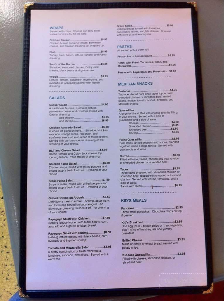 The Parrot Cafe - St. Petersburg, FL menu_pic