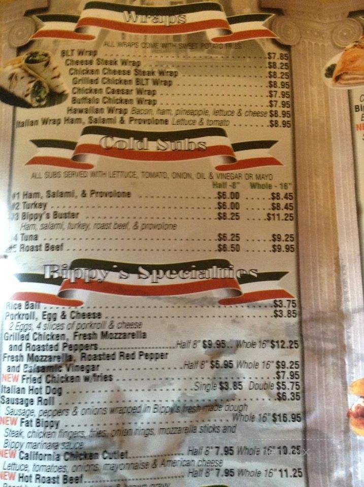 Bippy's Pizzeria - Seaside Park, NJ menu_pic