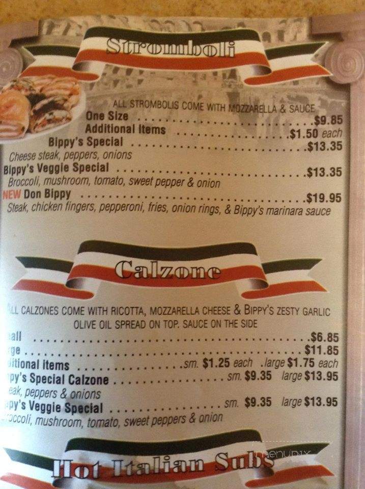 Bippy's Pizzeria - Seaside Park, NJ menu_pic