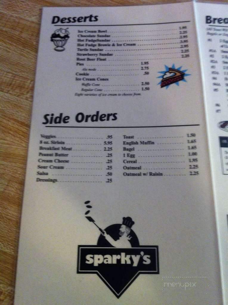 Sparky's Cafe - Anoka, MN menu_pic