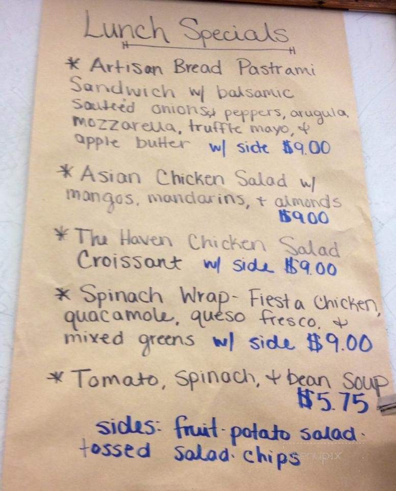 The Haven Coffee House - Lexington, SC menu_pic