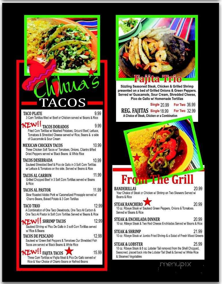 Chihua's Mexican Restaurant Bar & Grill - Perryton, TX menu_pic