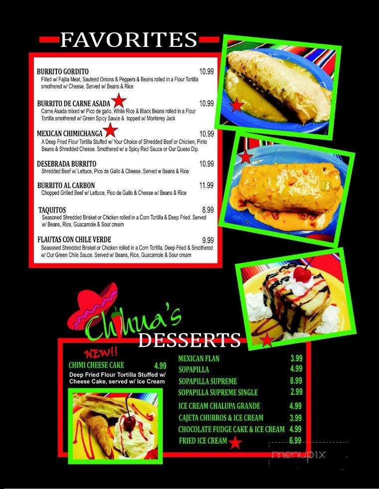 Chihua's Mexican Restaurant Bar & Grill - Perryton, TX menu_pic
