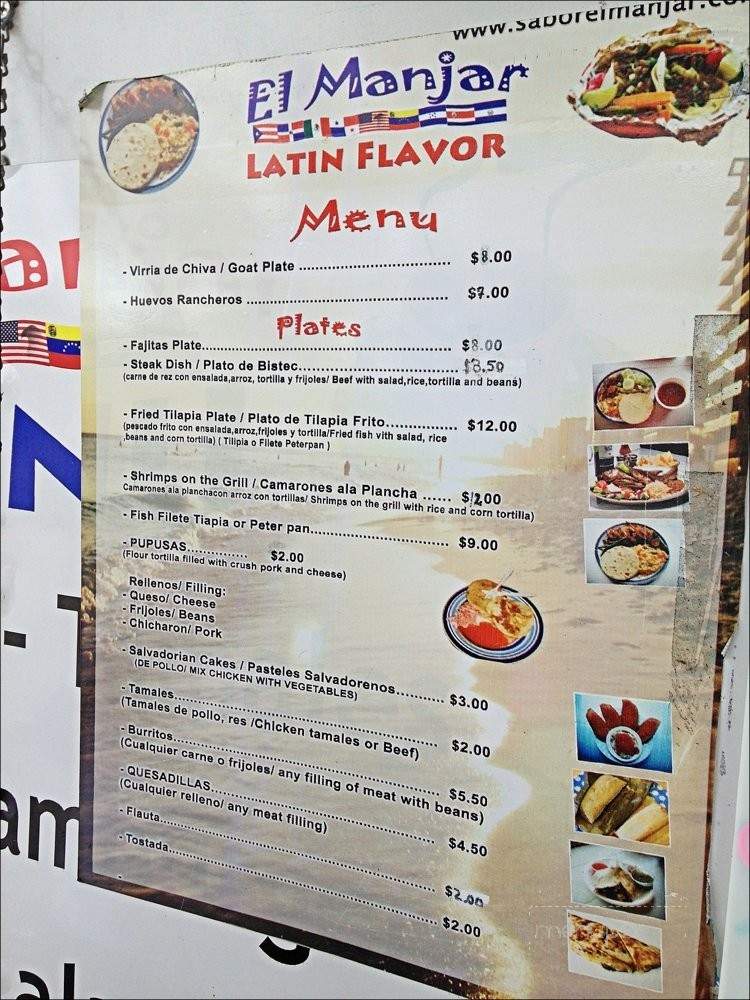 El Manjar - Tampa, FL menu_pic