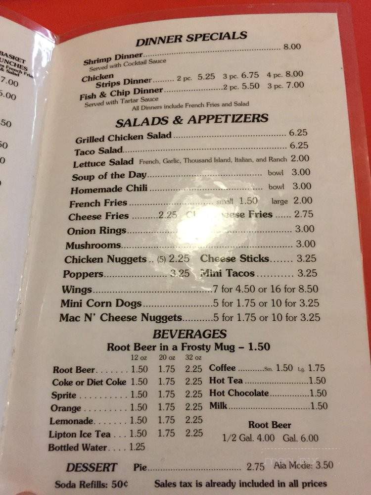 The Rootbeer Stand - Oglesby, IL menu_pic