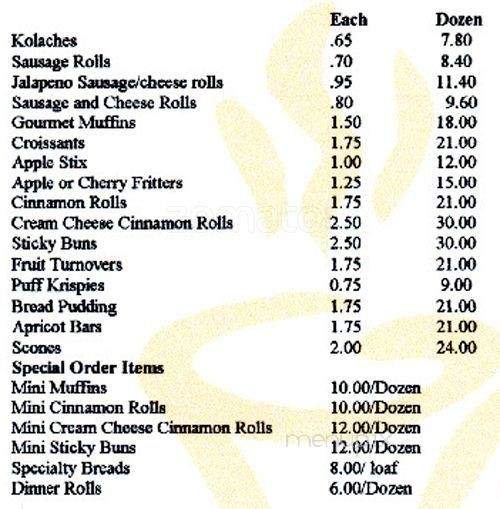 Busy B's Bakery - Fort Worth, TX menu_pic