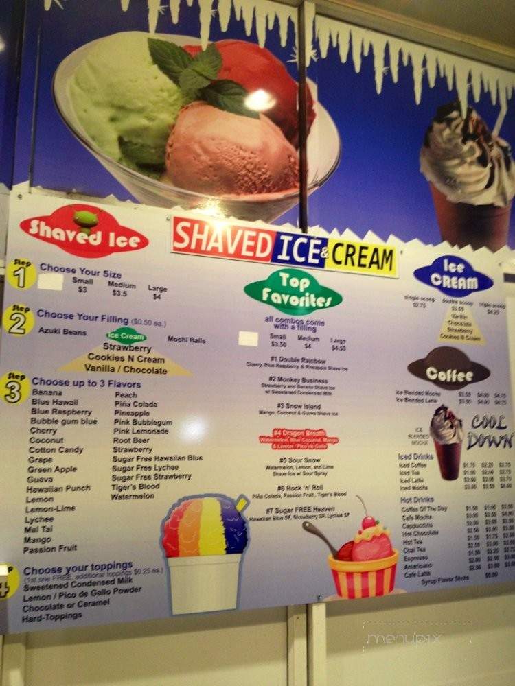 Shaved Ice and Cream - Los Angeles, CA menu_pic