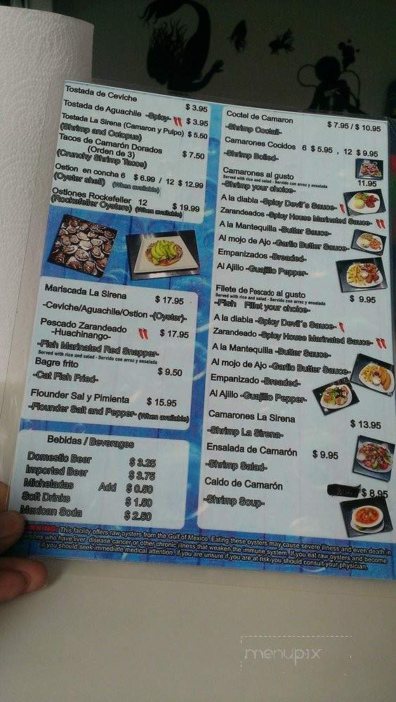 La Sirena Mariscos Seafood - Houston, TX menu_pic