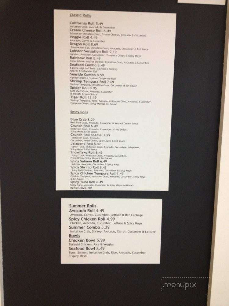 Win Sushi - San Diego, CA menu_pic