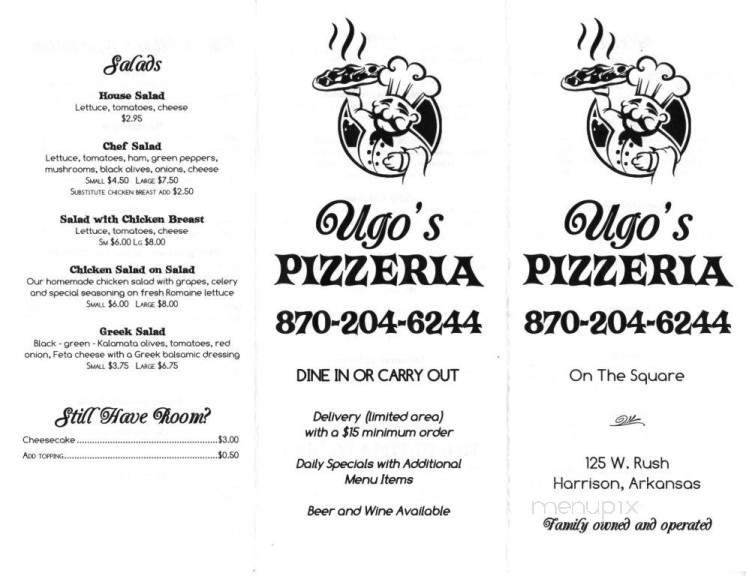 Ugo's Pizzeria - Harrison, AR menu_pic