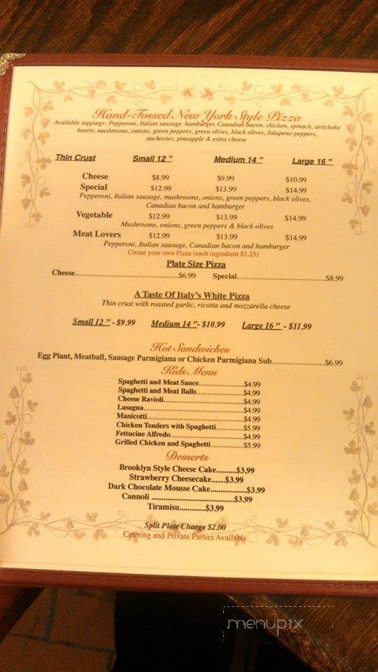 Taste of Italy - Denison, TX menu_pic