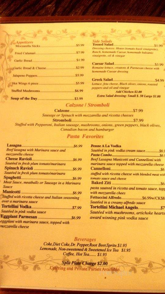 Taste of Italy - Denison, TX menu_pic