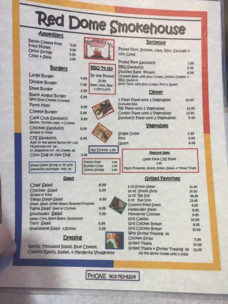 Online Menu of Red Dome Smokehouse, Quitman, TX