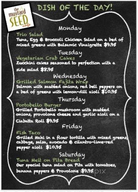 The Mustard Seed Cafe - Fernandina Beach, FL menu_pic