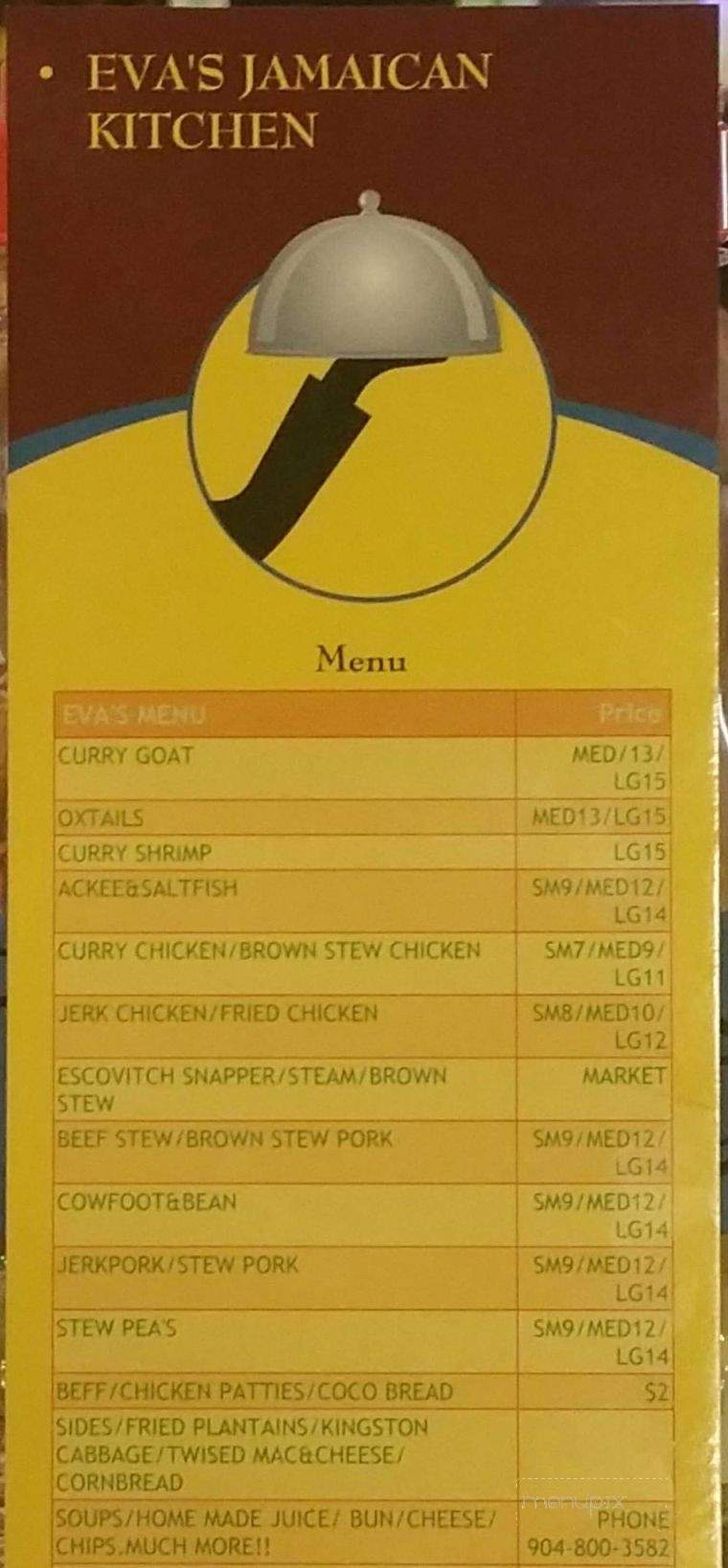 Eva's Jamaican Kitchen - Jacksonville, FL menu_pic