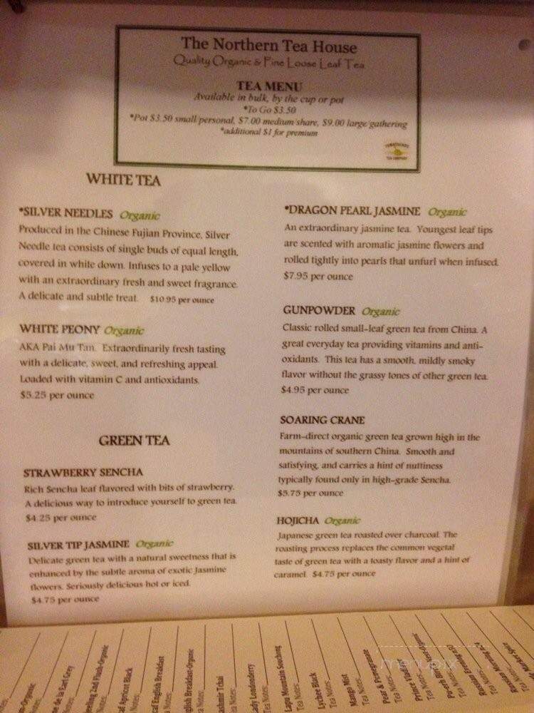 The Northern Tea House - Juneau, AK menu_pic
