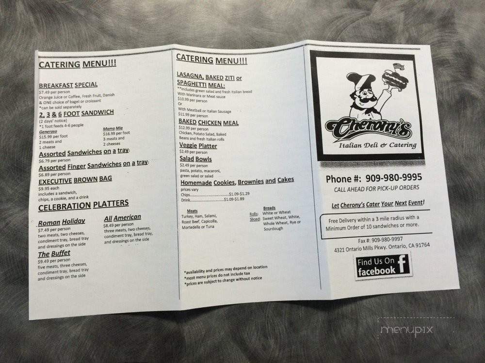 /250231229/Cheronys-Italian-Deli-Menu-Ontario-CA - Ontario, CA