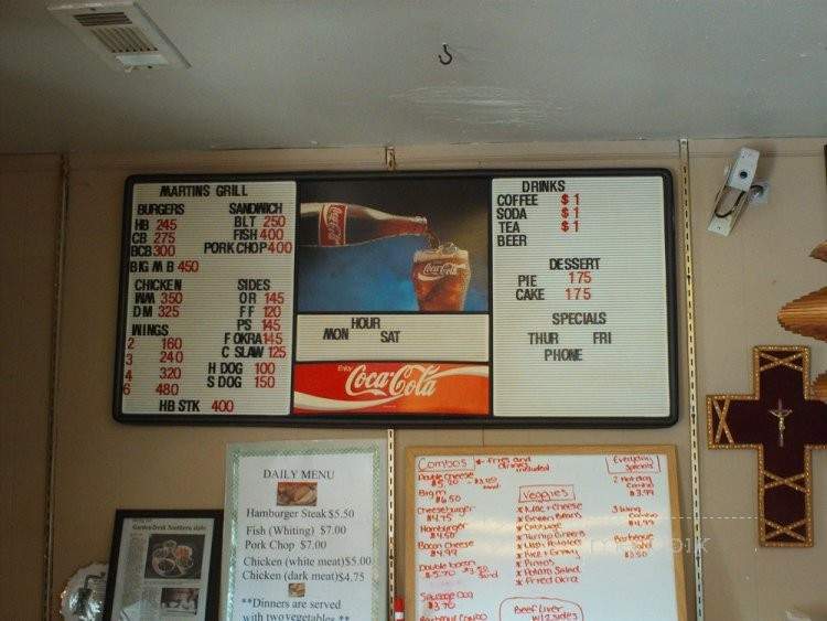 Martin's Grill - Aberdeen, NC menu_pic