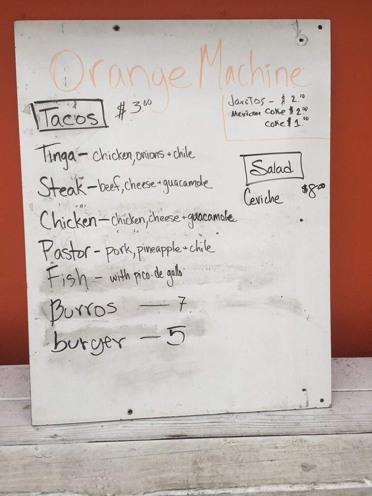 Orange Machine - Portland, OR menu_pic