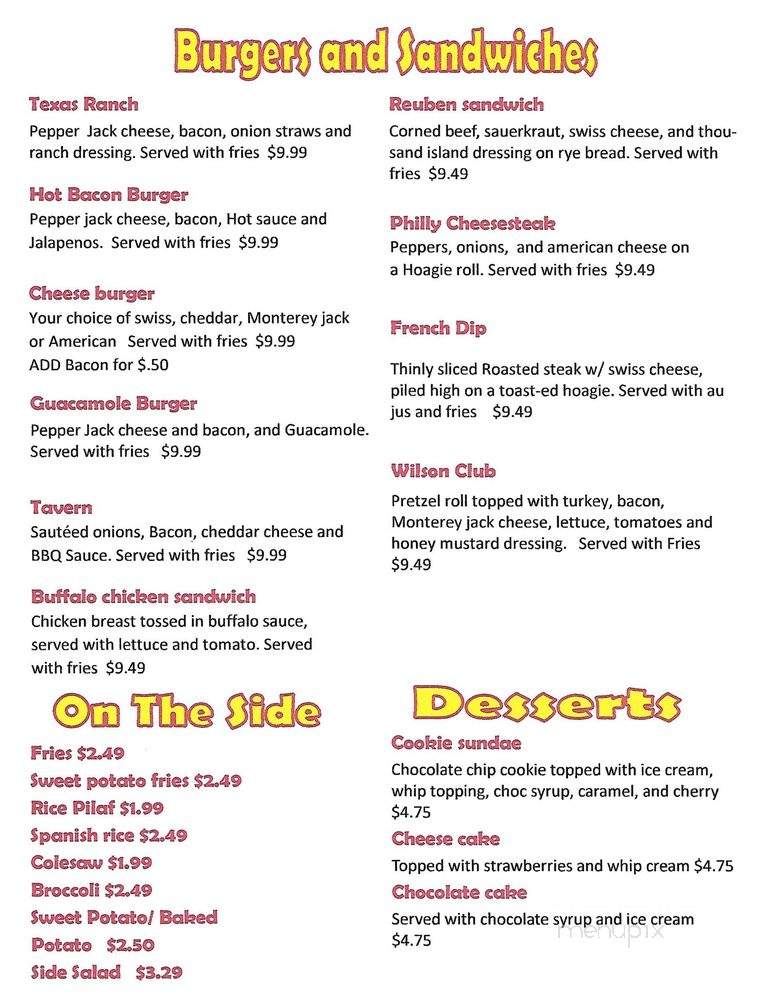 The Sand Bar - Clarksville, TN menu_pic