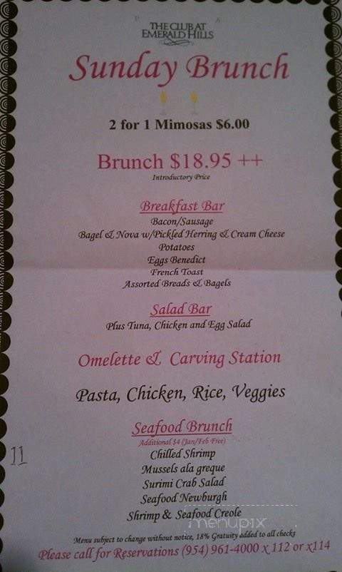 The Club at Emerald Hills - Hollywood, FL menu_pic