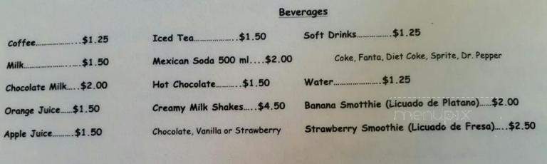 P.I. Cafe - Port Isabel, TX menu_pic