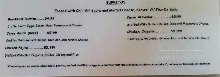 P.I. Cafe - Port Isabel, TX menu_pic