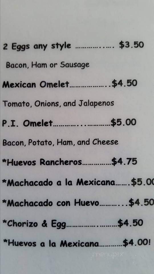 P.I. Cafe - Port Isabel, TX menu_pic