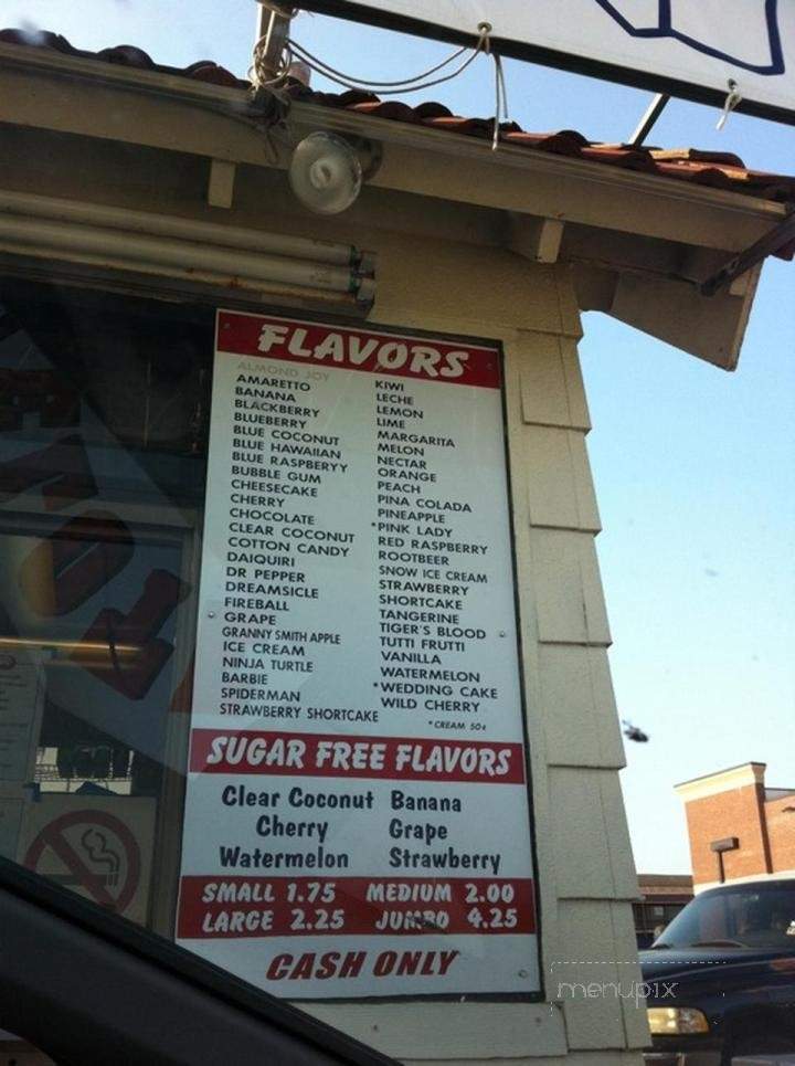 M C's Snow Cones - Irving, TX menu_pic