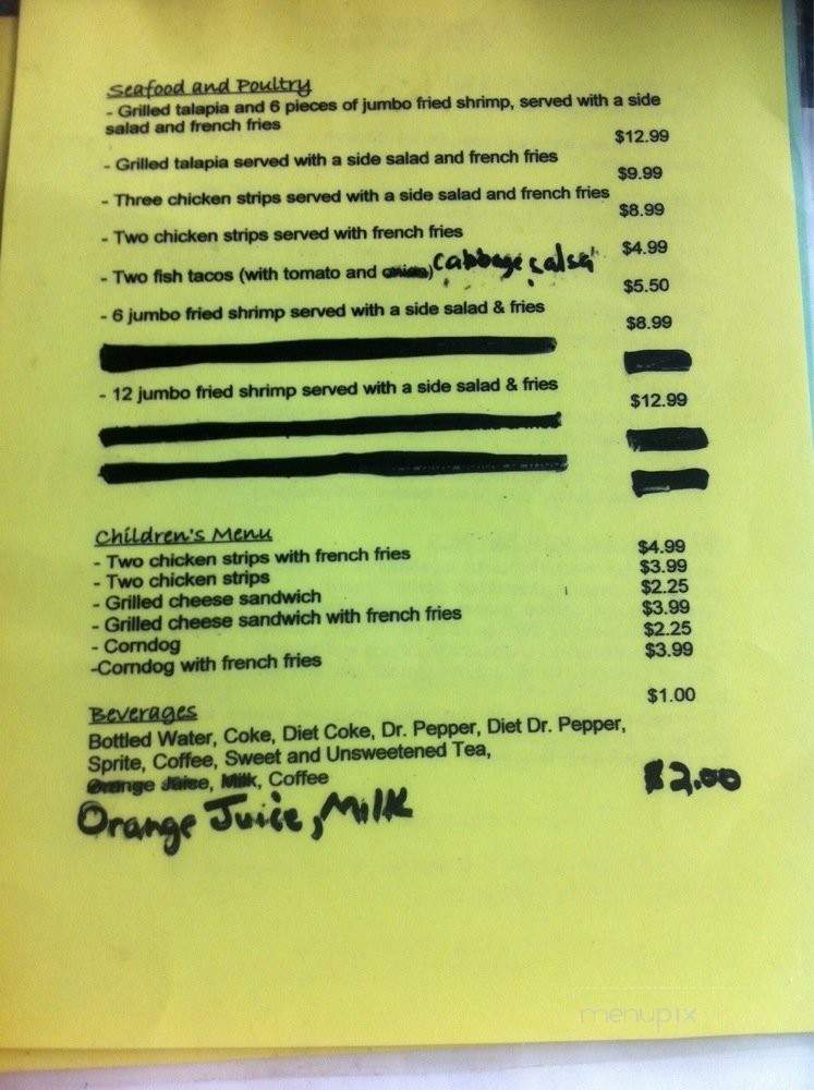 Bingo Surf Shop And Restaurant - Freeport, TX menu_pic