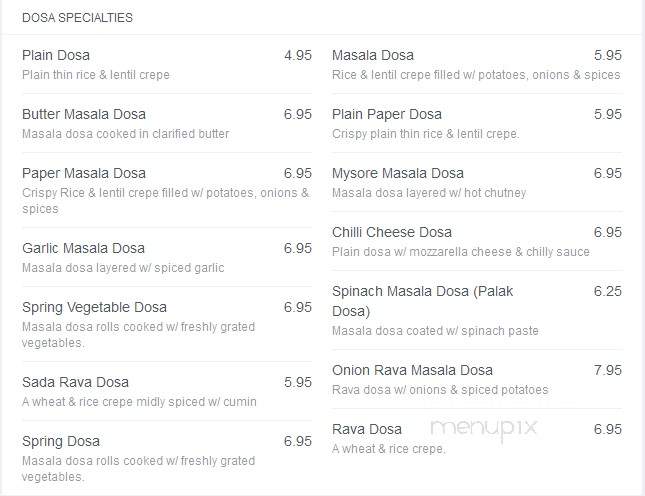 Madras Bistro - Hackensack, NJ menu_pic