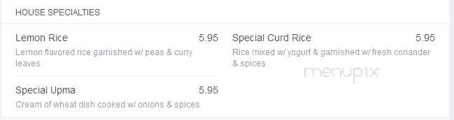 Madras Bistro - Hackensack, NJ menu_pic