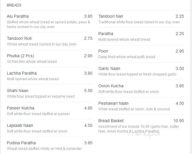 Madras Bistro - Hackensack, NJ menu_pic