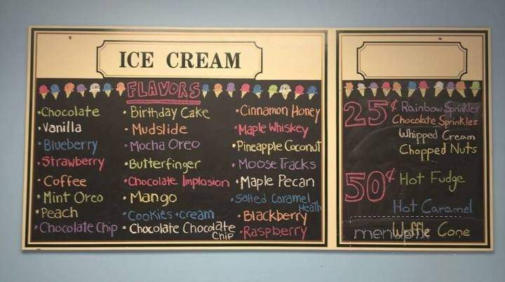 Jordan Pond Ice Cream - Bar Harbor, ME menu_pic