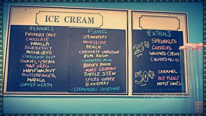 Jordan Pond Ice Cream - Bar Harbor, ME menu_pic