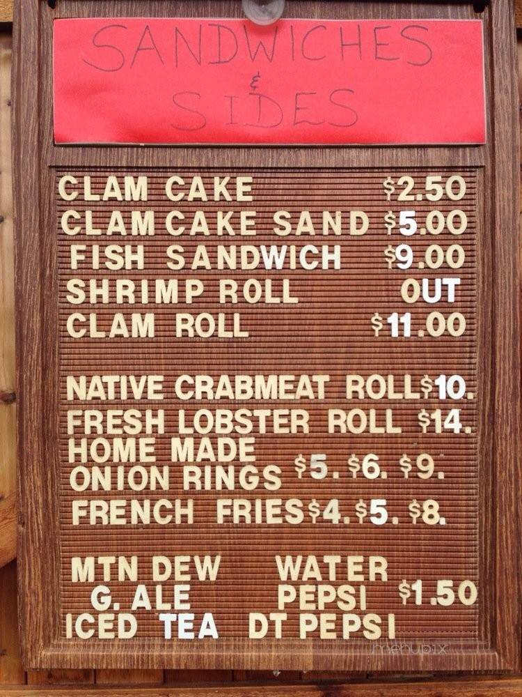 Menu of Nance's Seafood Shanty in Harpswell, ME 04079