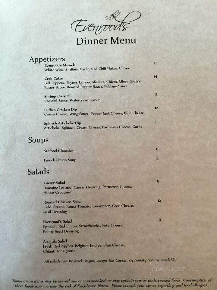 Evenrood's - Bangor, ME menu_pic