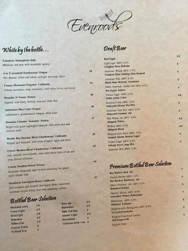 Evenrood's - Bangor, ME menu_pic