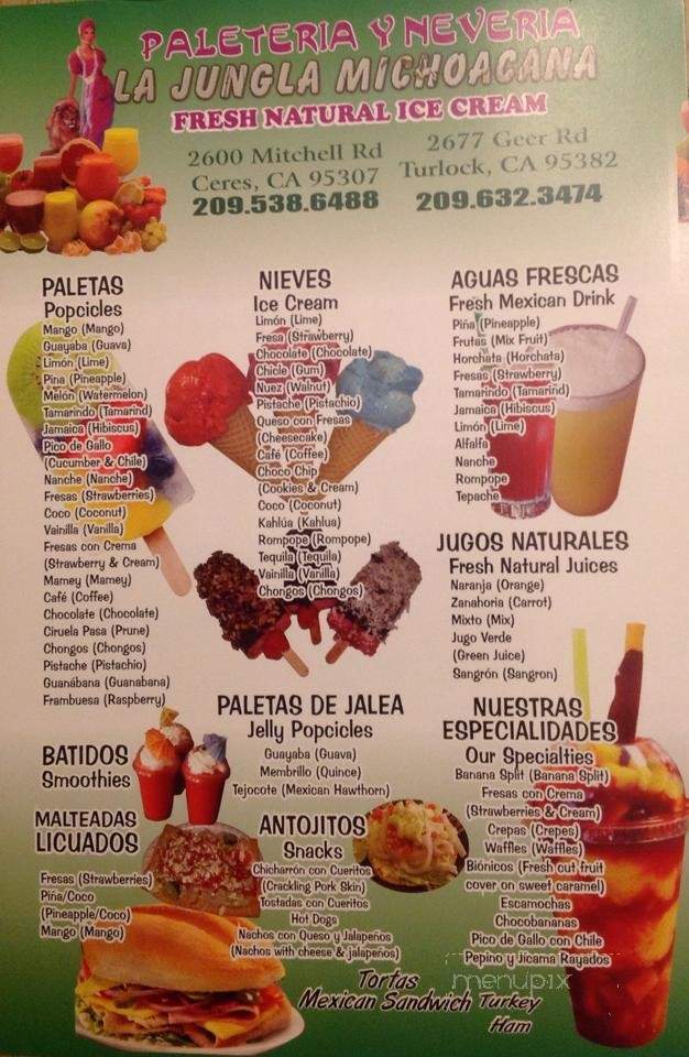 La Jungla Michoacana - Ceres, CA menu_pic